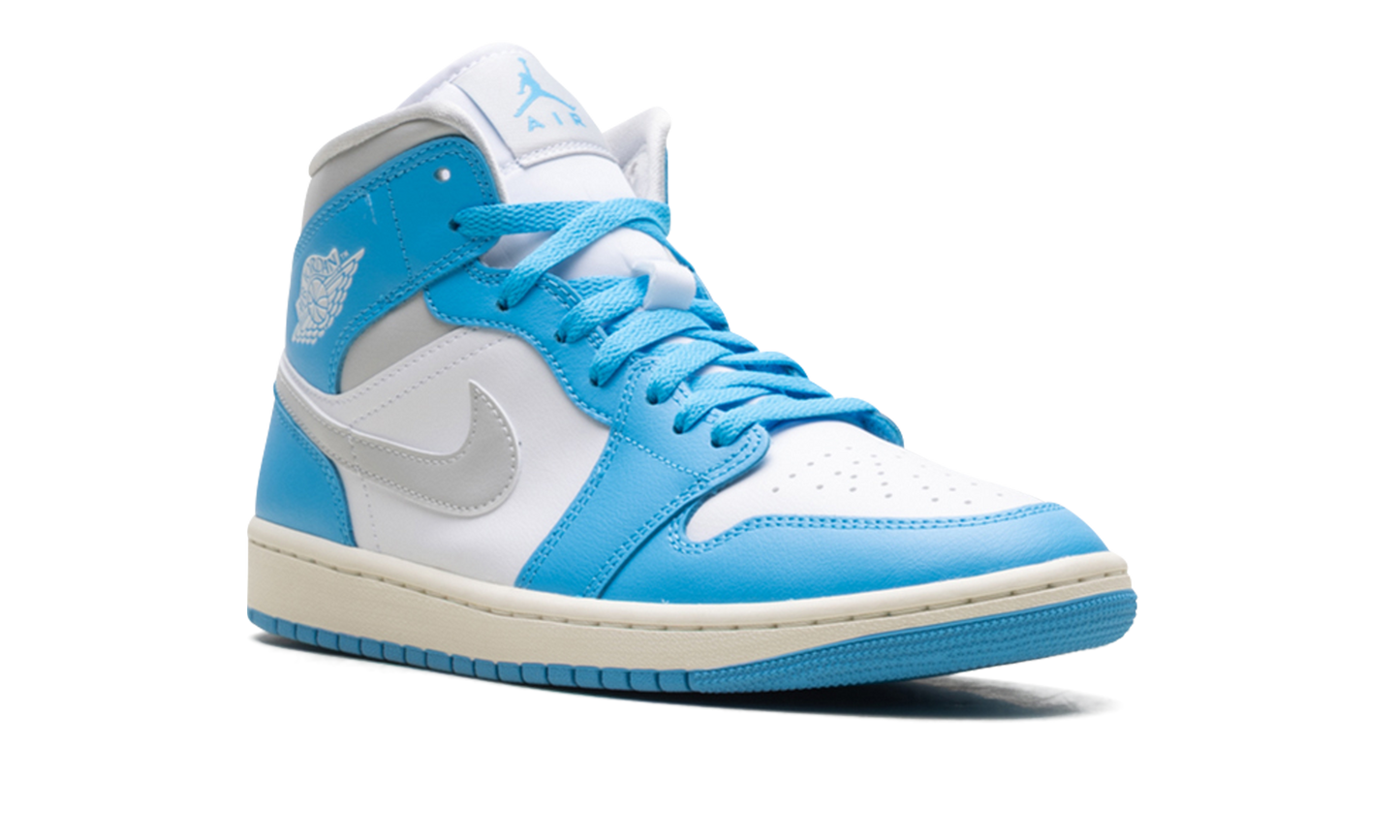 Jordan 1 Mid WMNS Dark Powder Blue White Sail Neutral Grey BQ6472 400
