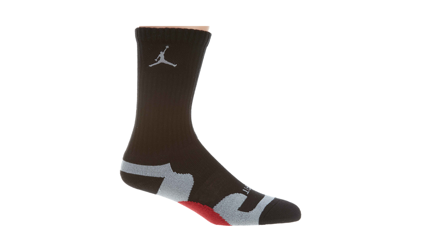 Jordan Game Dry Crew Socks Black Grey Red 441342 016