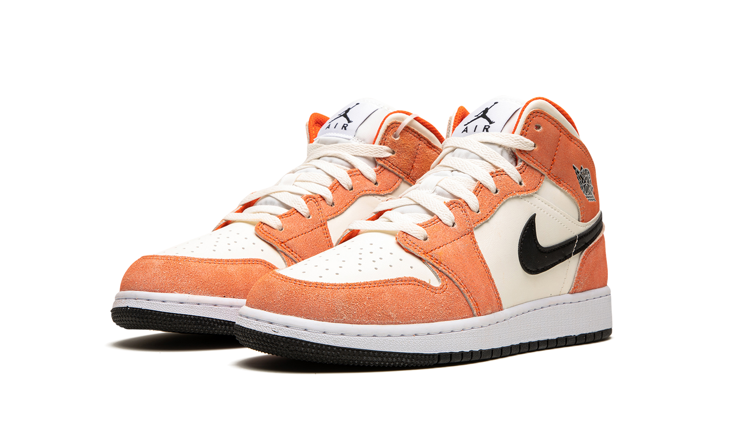 Air Jordan 1 Mid SE GS Orange Suede DV1336 800