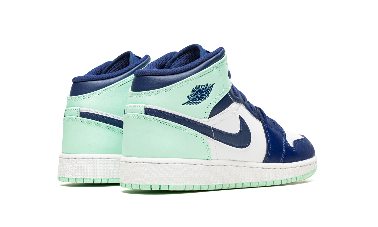 Air Jordan 1 Mid GS Blue Mint 554725 413