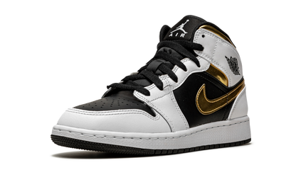 Air Jordan 1 Mid GS White / Gold / Black 554725 190