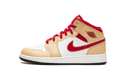 Air Jordan 1 Mid GS Beige / Red 554725 201