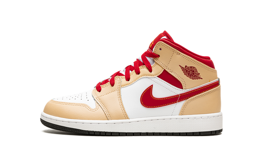 Air Jordan 1 Mid GS Beige / Red 554725 201
