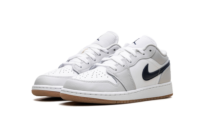 Jordan 1 Low GS White Neutral Grey Gum Midnight Navy 553560 146