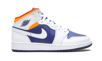 Air Jordan 1 Mid GS White Deep Royal Blue 554725 131