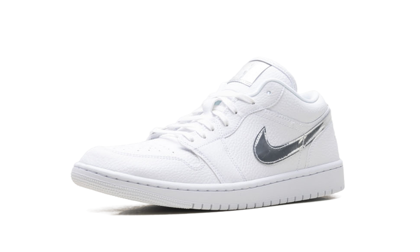 Womens Air Jordan 1 Low SE White Metallic Silver' IQ9381 100