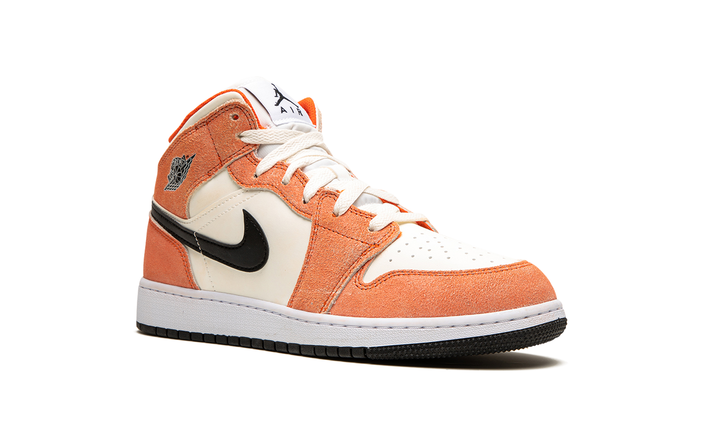 Air Jordan 1 Mid SE GS Orange Suede DV1336 800
