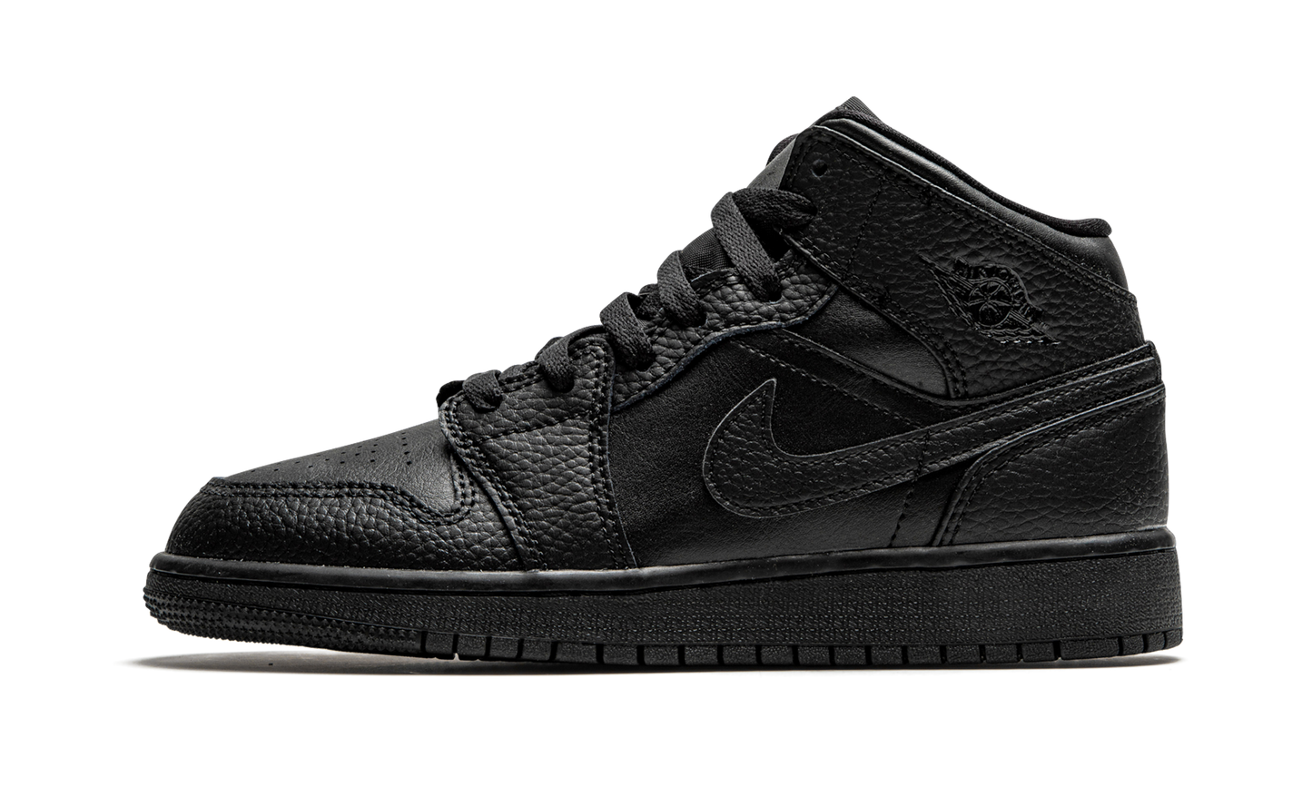 Air Jordan 1 Mid GS Triple Black 554725 091