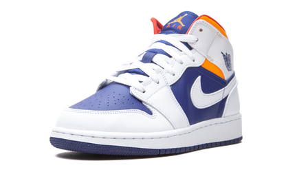 Air Jordan 1 Mid GS White Deep Royal Blue 554725 131