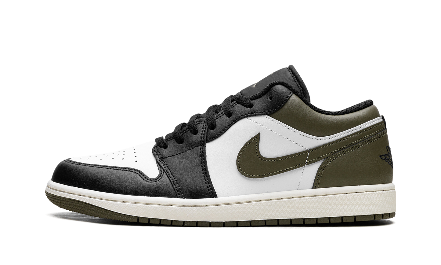 Air Jordan 1 Low Black Toe Medium Olive 553558 092